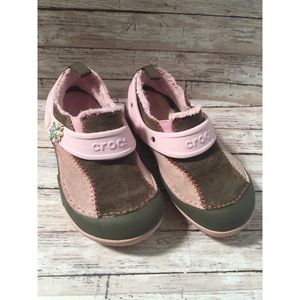 Toddler Girls Brown & Pink Suede Dawson Crocs